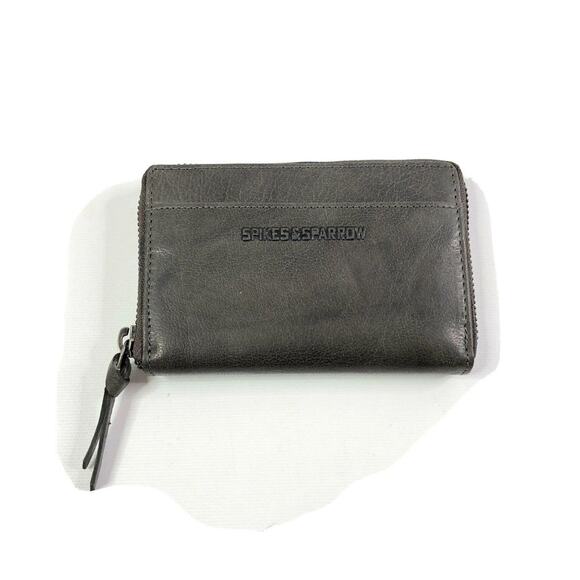 Spikes & Sparrow Gray Leather Avery Accordion Zip Wallet RFID Protected New - Picture 11 of 11
